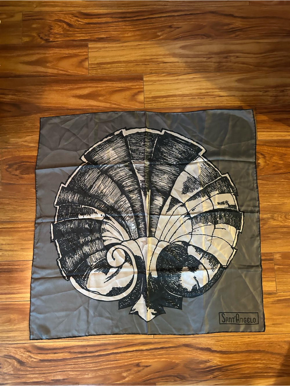 Georgio Sant Angelo for Sally Gee vintage 100% silk scarf wrap.